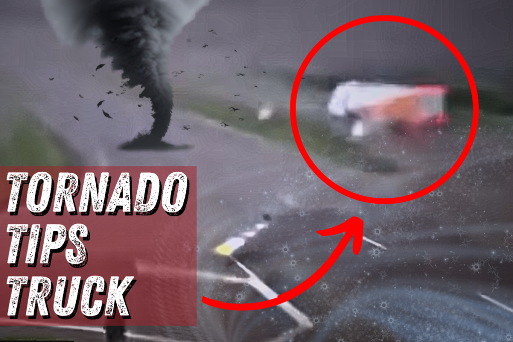 Tornado Tips Truck on Iowa Highway