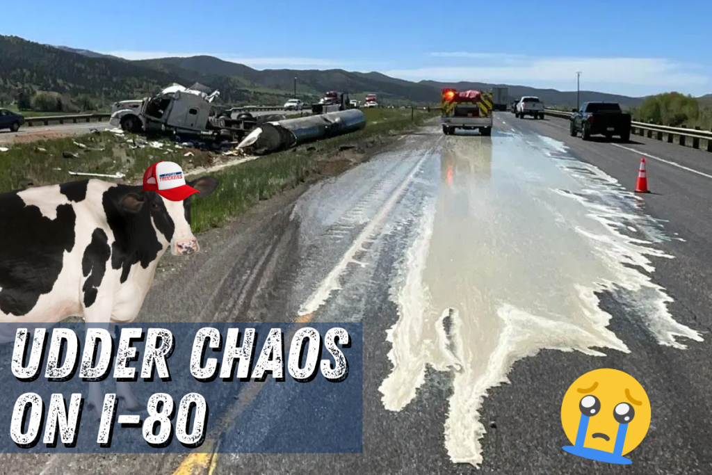 Tanker Spills Milk on Highway