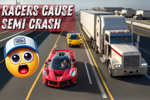 Racers Cause Semi-Truck Crash