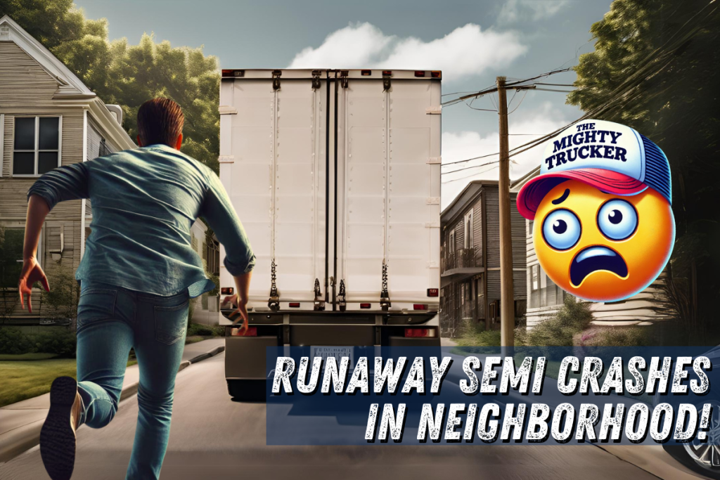 Driverless Semi Barrels Through Neighborhood