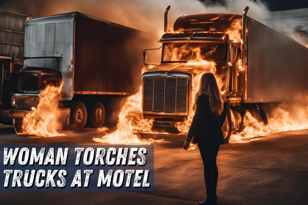Woman Setting Trucks on Fire