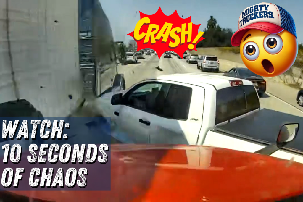 Dramatic Multi-Truck Collision in California