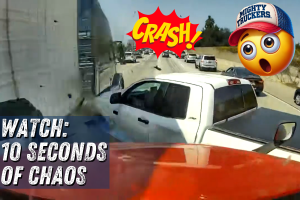 Dramatic Multi-Truck Collision in California