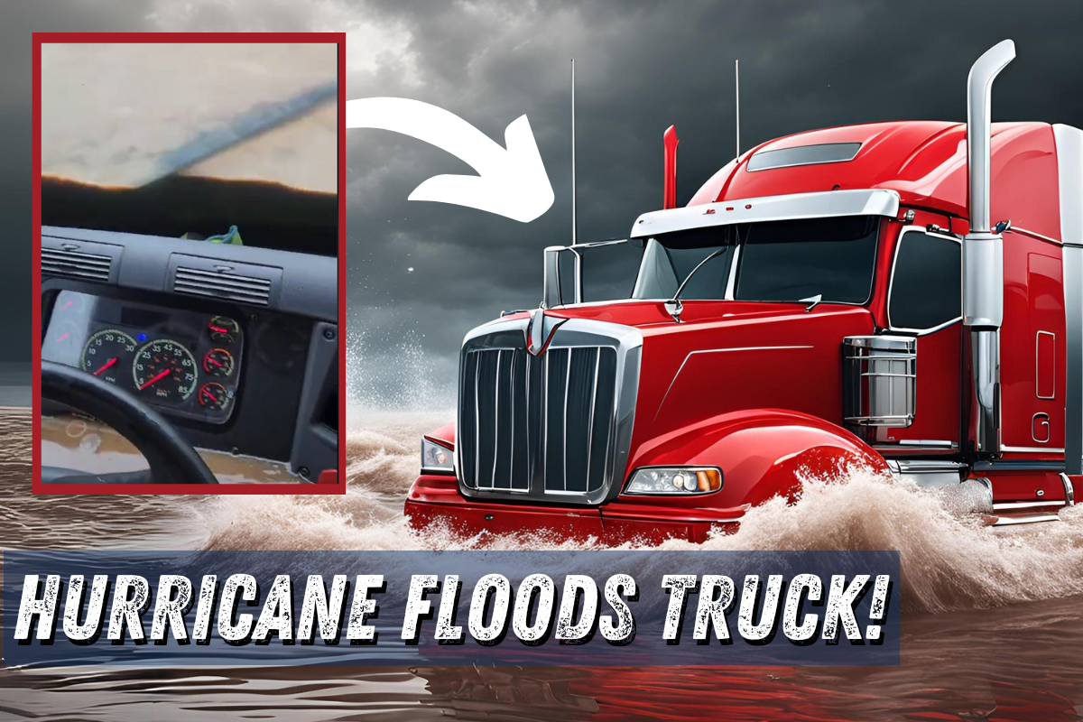 WATCH: Hurricane Floods Semi Truck