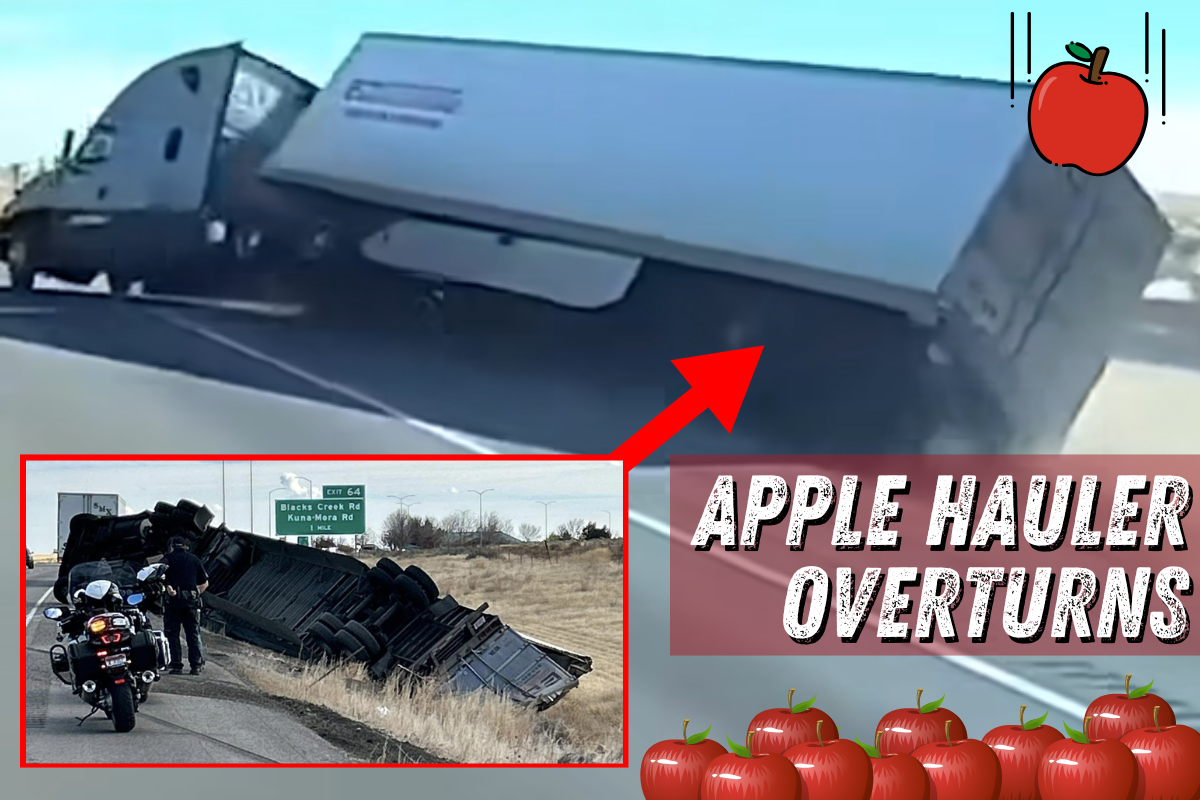 WATCH: Apple Hauler Overturns in Idaho