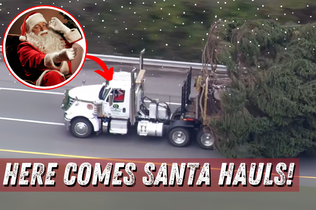 Santa Claus Hauls Louisville’s Christmas Tree