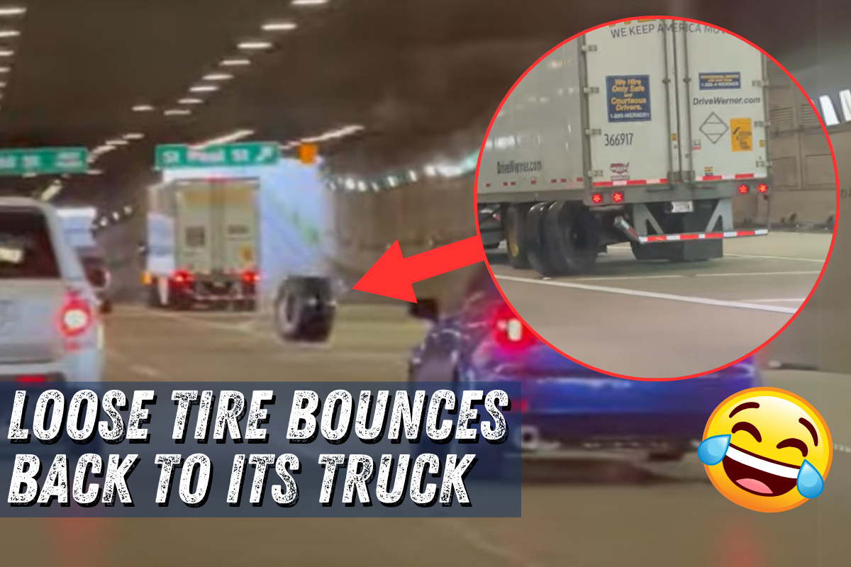 WATCH: Runaway Tire Bounces Back to its Truck