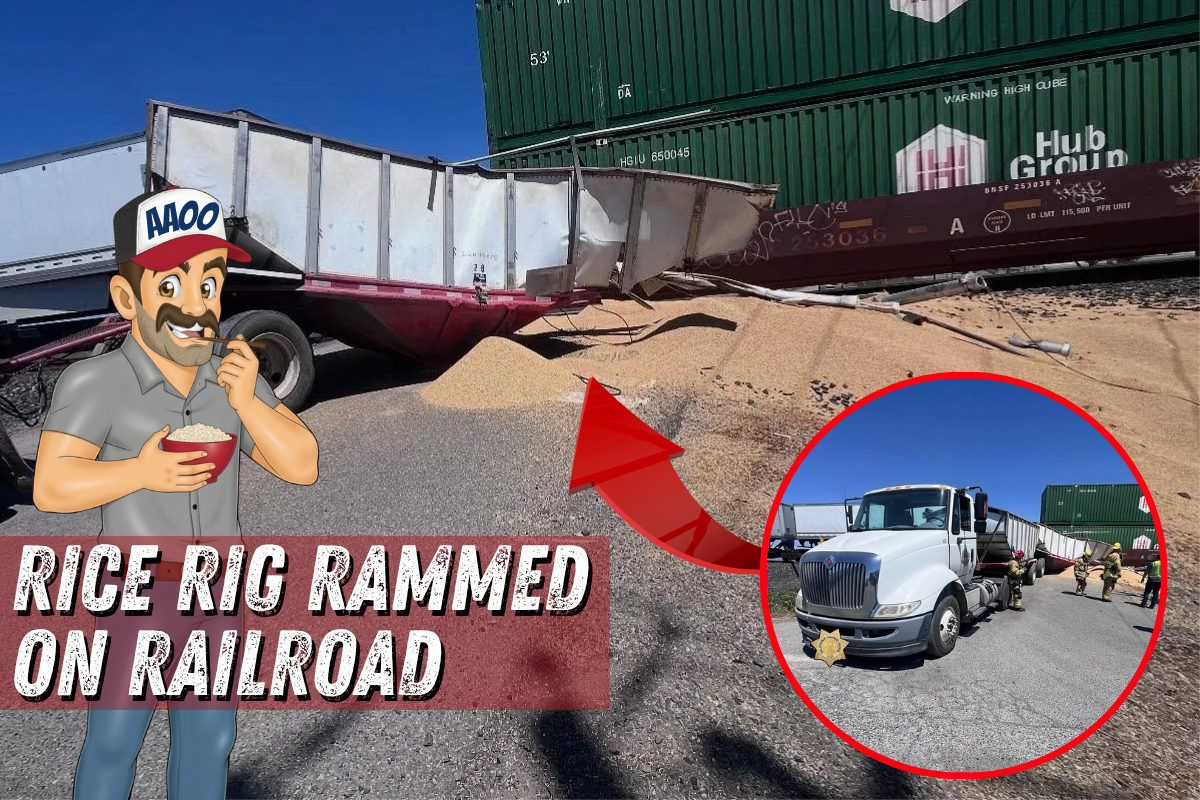 Rice Rig Rammed on Railroad