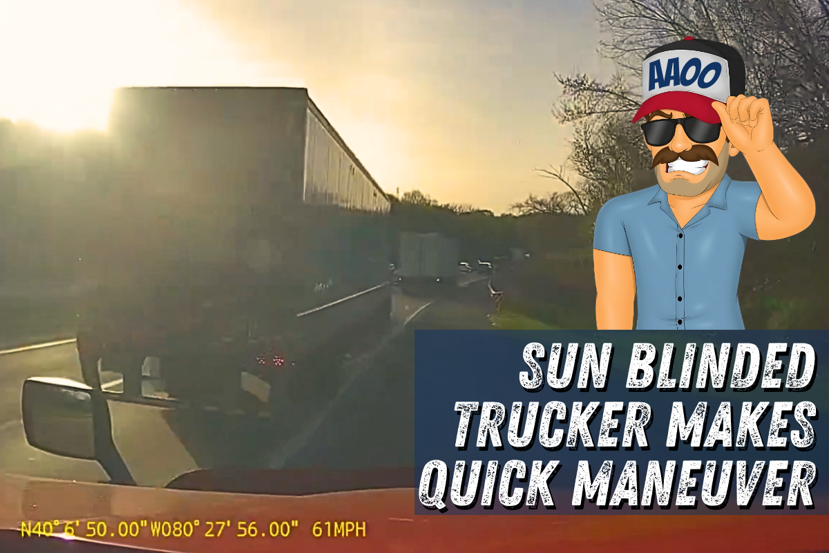 Blinded by the Sun, Trucker Pulls Off Emergency Maneuver