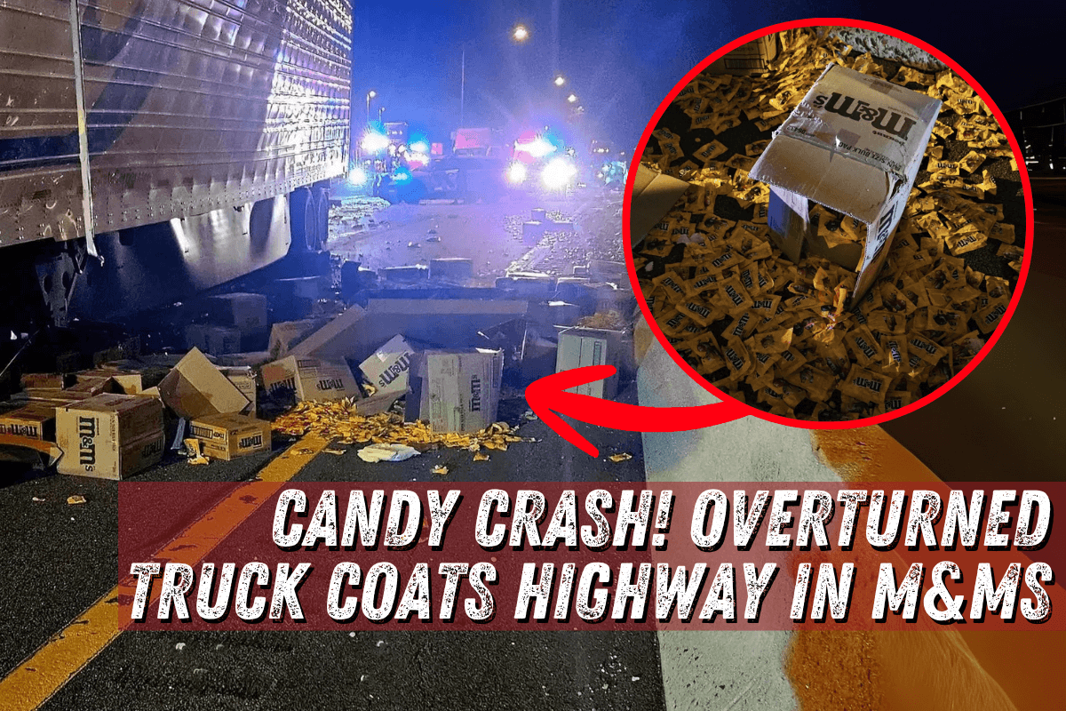 Semi Crash Covers Highway in M&Ms