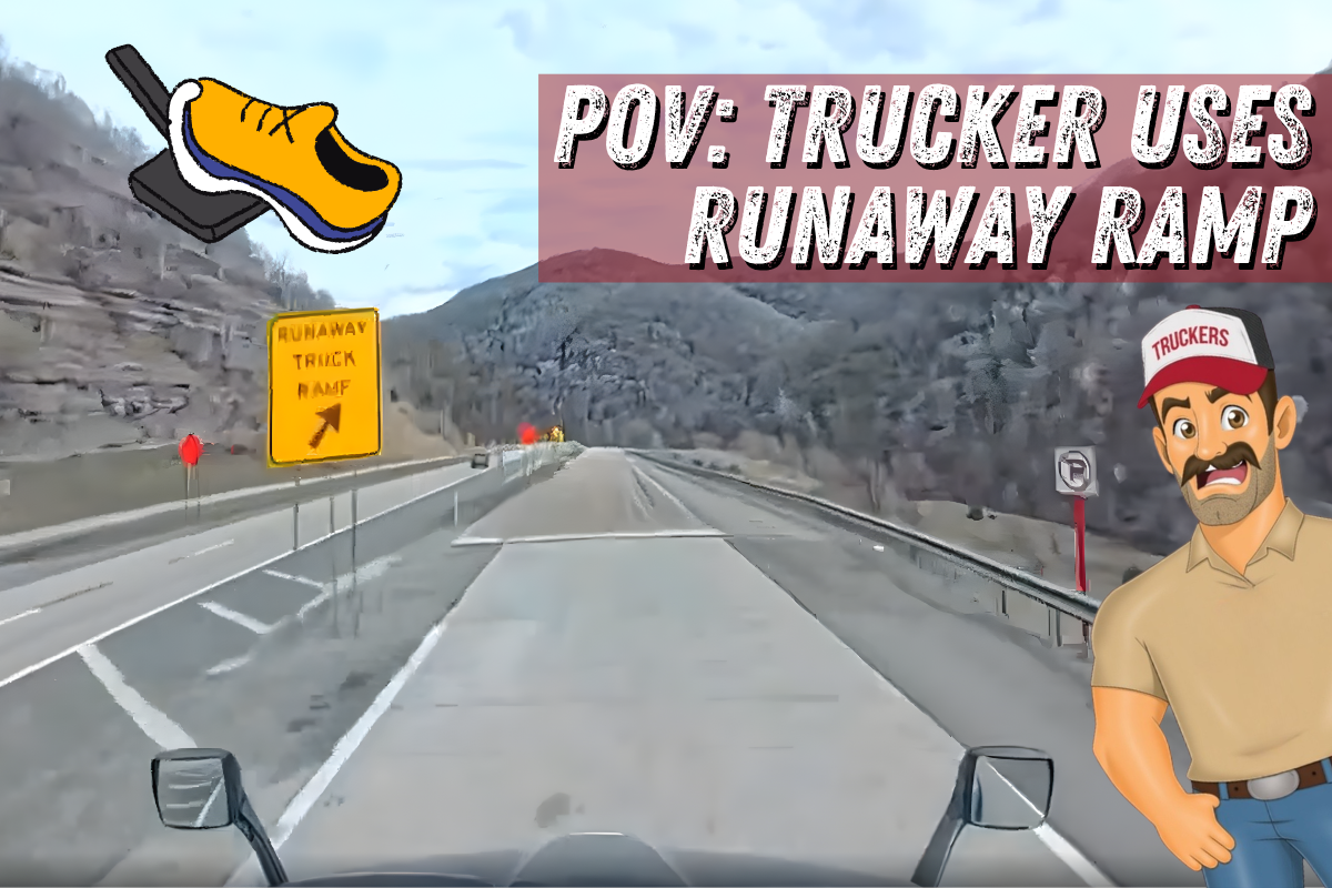 POV Video: Runaway Truck Uses Downhill Emergency Ramp