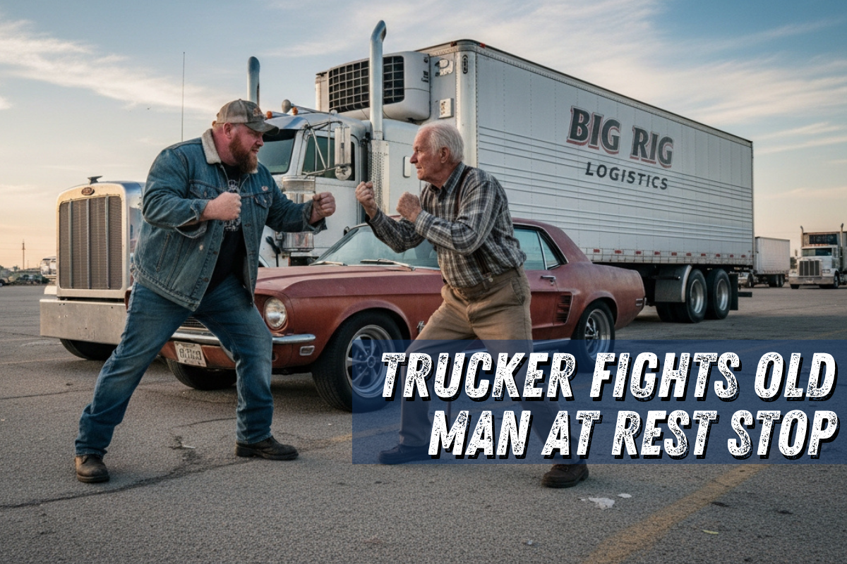 Trucker Fights Old Man at Truck Stop