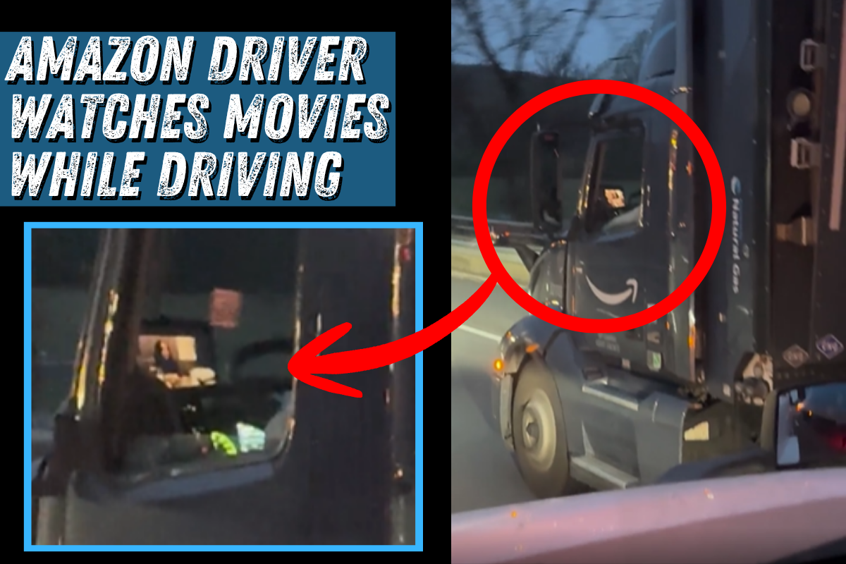 Amazon Trucker Caught Watching Movie While Driving