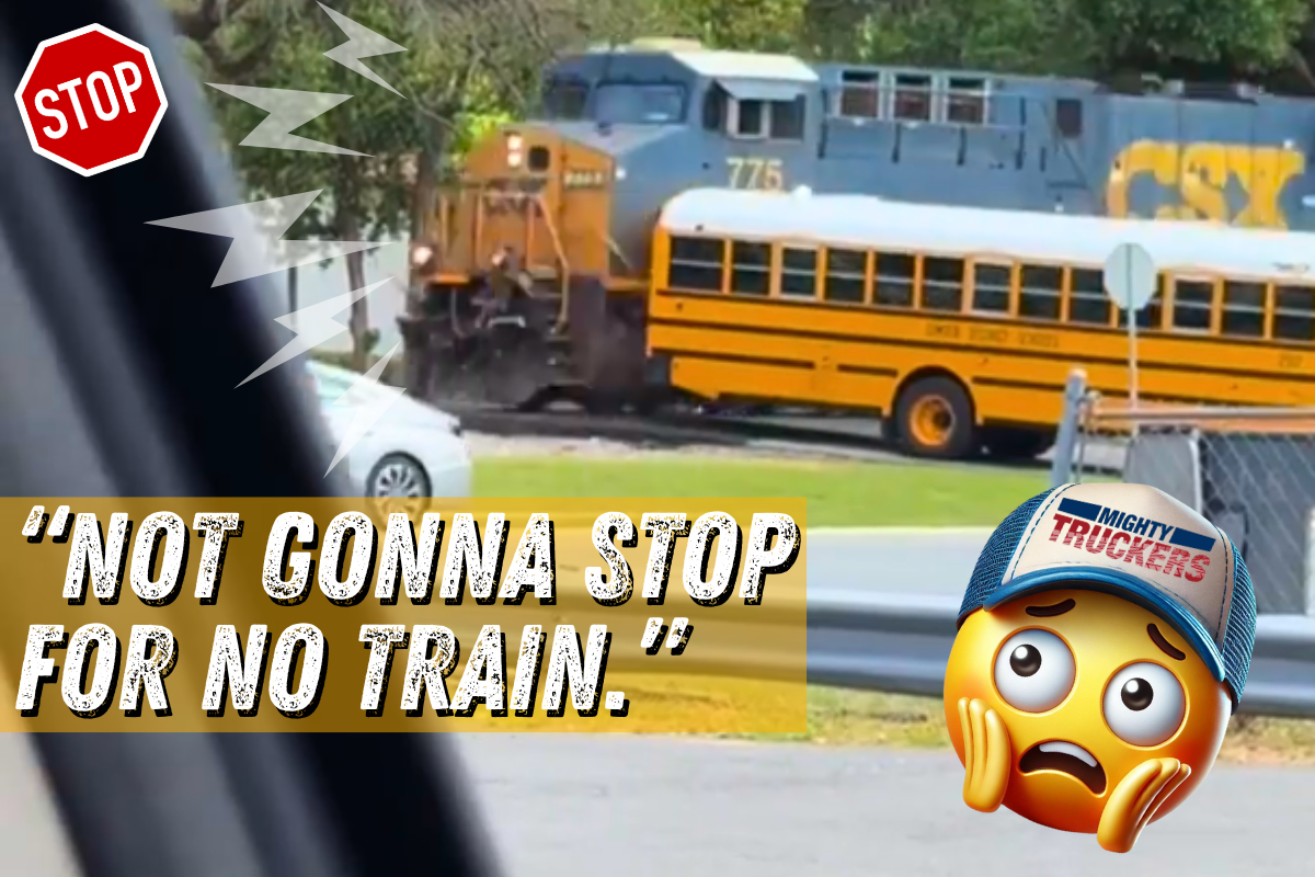 Train Clips School Bus Full of Kids