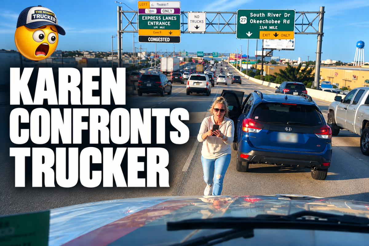 WATCH: Woman Stops in Front of Semi to Film Trucker